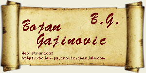 Bojan Gajinović vizit kartica